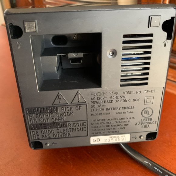 SONY Digital Dual Alarm Clock AM/FM Radio Model ICF-C1T Black Tested Working - Picture 6 of 6